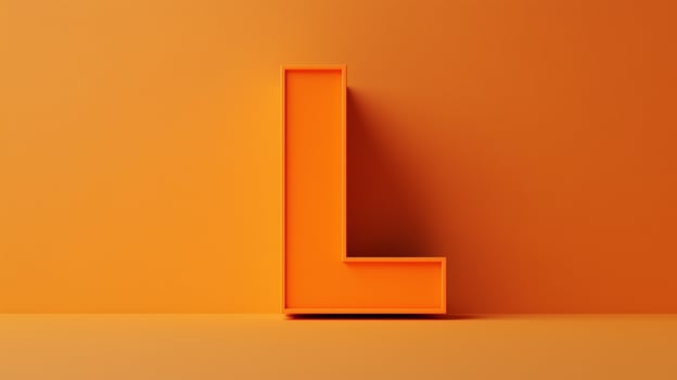 Letter L font orange frame uppercase for children toy learning on solid background photo