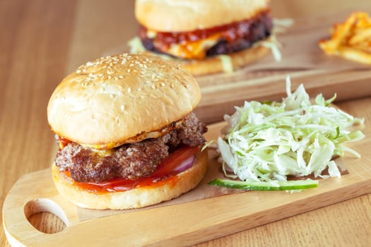 Tasty and appetizing hamburger photo