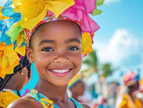 Vibrant Junkanoo parade, Bahamian cultural festival photo