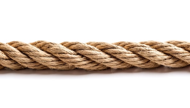 Hemp rope isolated on white background photo