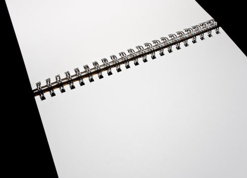 White paper page of Note Book and Pencil photo