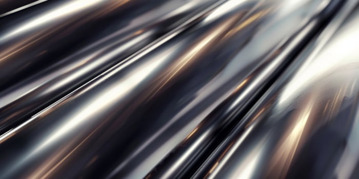 Circular silver object. Metallic shape for design projects. photo