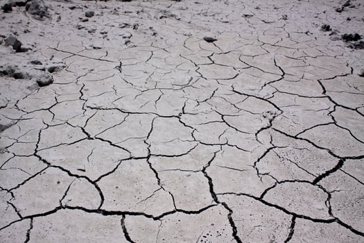 Dry season, dry water, causing the ground to crack photo