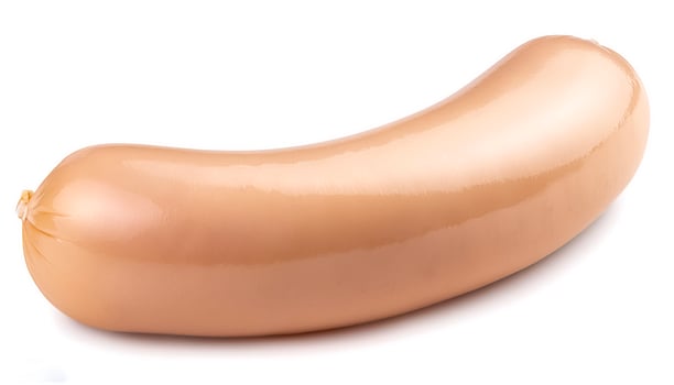 Raw chicken sausage isolated on white background photo