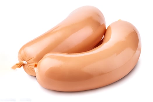 Raw chicken sausage isolated on white background photo