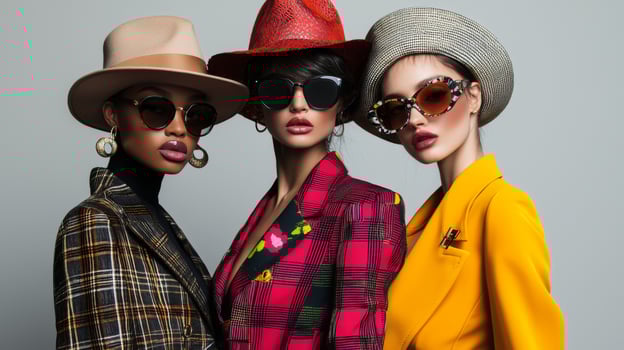 Beautiful stylish models showcasing the latest fashion trends photo