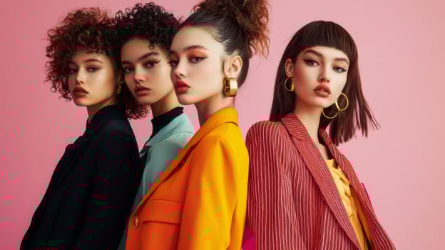 Beautiful stylish models showcasing the latest fashion trends photo