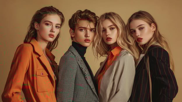Beautiful stylish models showcasing the latest fashion trends photo