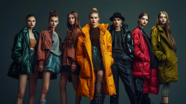 Beautiful stylish models showcasing the latest fashion trends photo