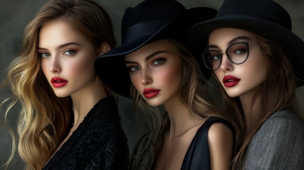 Beautiful stylish models showcasing the latest fashion trends photo