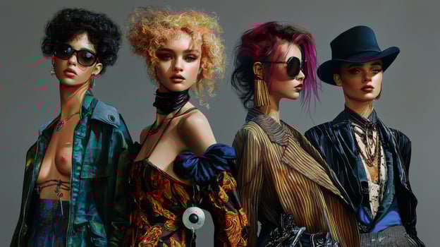 Beautiful stylish models showcasing the latest fashion trends photo