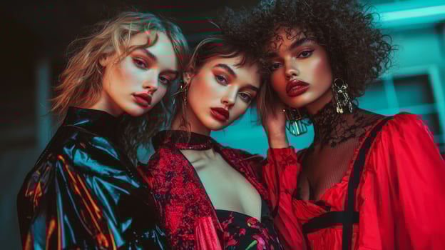 Beautiful stylish models showcasing the latest fashion trends photo