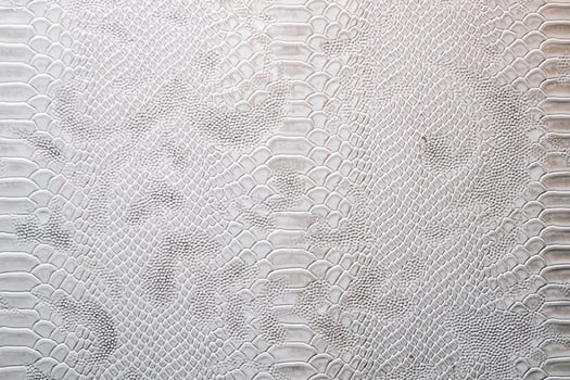 Leather with crocodile dressed texture. Dragon skin background in silver colors. photo