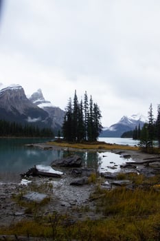 Spirit Isalnd in Maligne Lake. photo