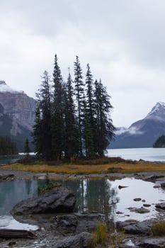 Spirit Isalnd in Maligne Lake. photo