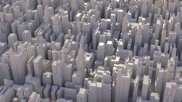 The city image for real estate or property concept 3d rendering. photo