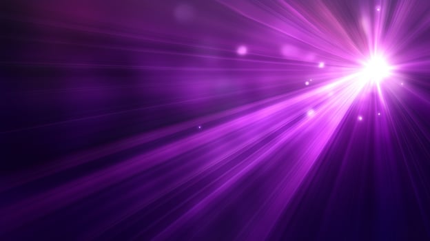 Vibrant purple light rays spreading across a dark background during a creative digital art process photo