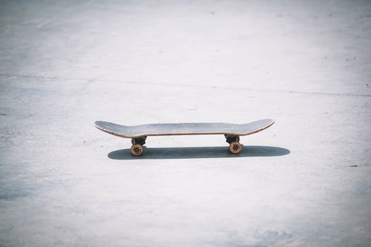 Skateboarding in the skate park photo