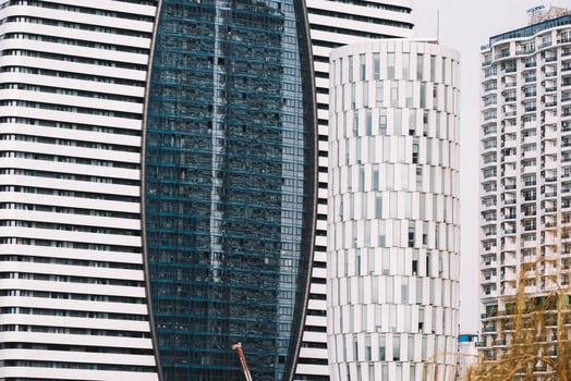 Office Skyscraper with glass facade photo
