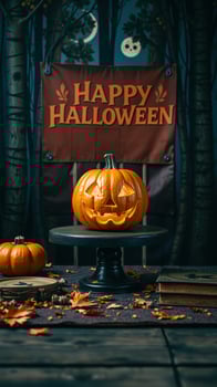 Happy Halloween with a Jack-O-Lantern photo