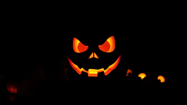 Jack-o'-lantern Glowing In The Dark photo