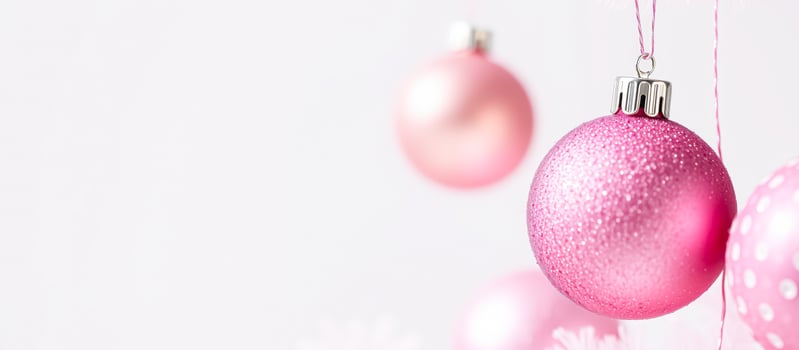 Pink Christmas Ornament with White Background photo