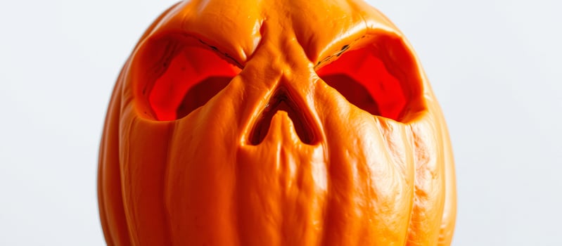 Close Up of a Carved Pumpkin photo