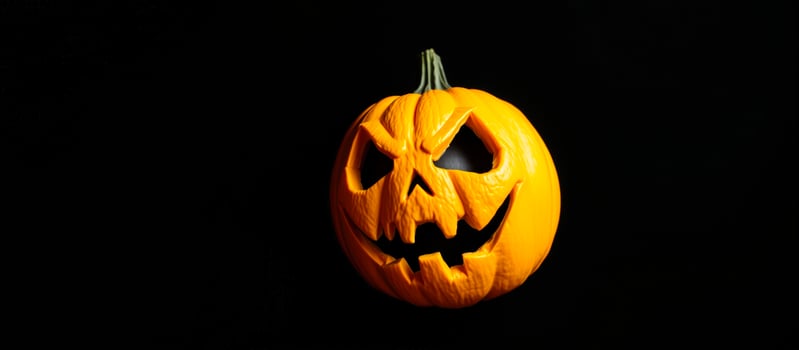 Jack-O-Lantern on Black Background photo