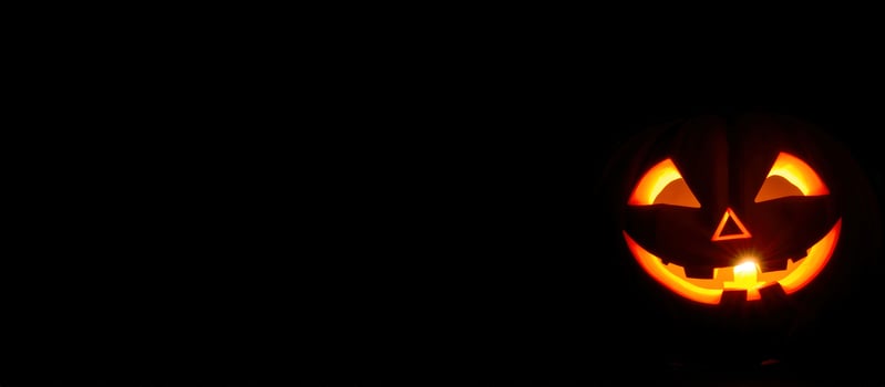 Glowing Jack-O-Lantern in the Dark photo