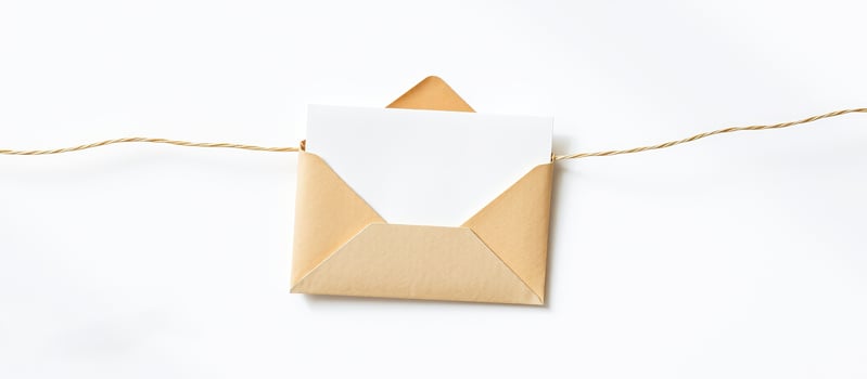 Blank Envelope Hanging on a String photo