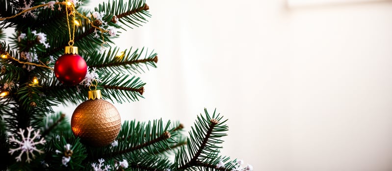 Christmas Tree with Ornaments and Lights photo