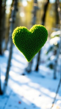Green Heart in a Winter Forest photo