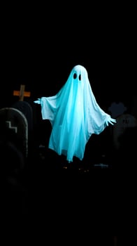 Ghostly Figure In Cemetery photo