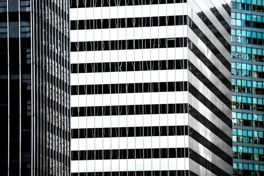 A close up of a building with many windows photo
