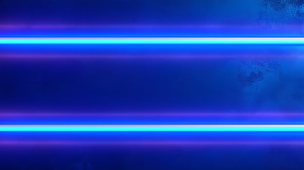 Vibrant blue neon lights create a striking effect against a dark background in a modern setting during an evening event photo