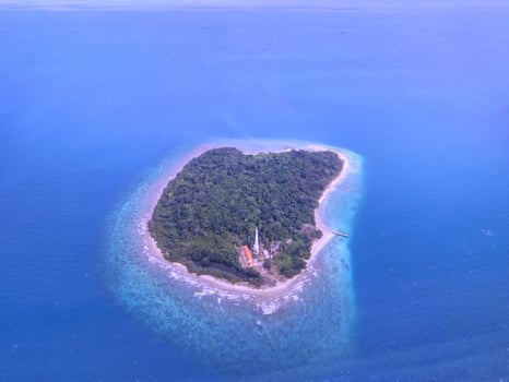 Kepulauan seribu, Jakarta, Indonesia Aerial View of Edam Island in the Thousand Islands Archipelago photo