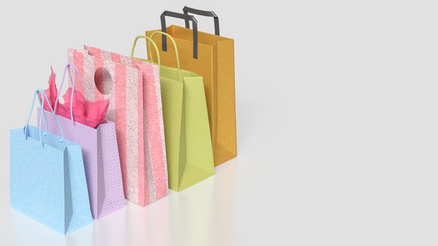 The Shopping bag for sale or advertising concept 3d rendering. photo