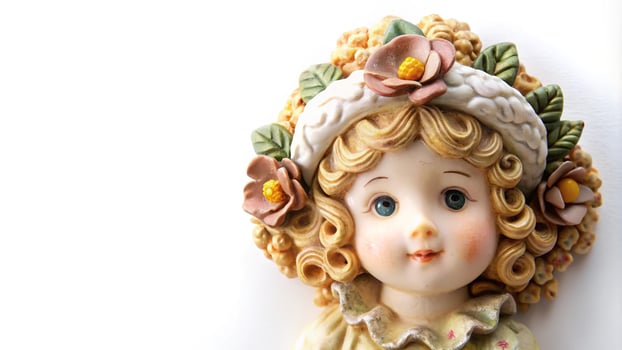 Macro Doll stucco decorations isolated on white background photo