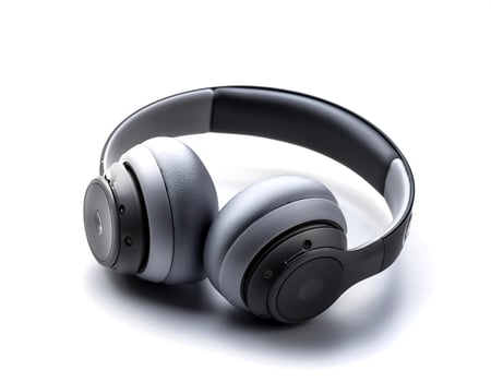 Bluetooth headphones isolated on white background photo