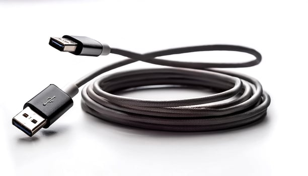 USB cable isolated on white background photo