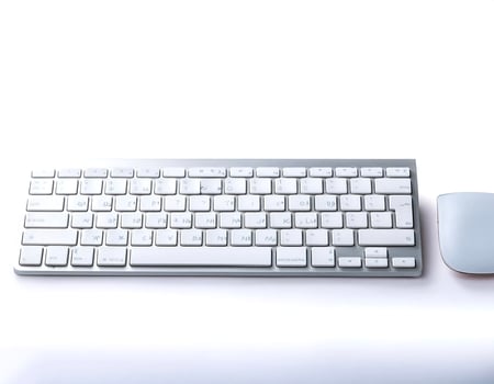 computer keyboard isolated on white background photo