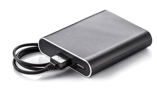 power bank isolated on white background photo