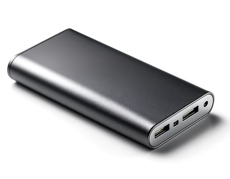 power bank isolated on white background photo