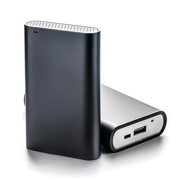 power bank isolated on white background photo