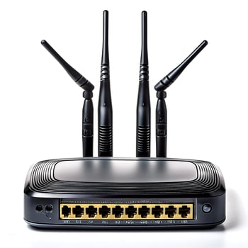 router isolated on white background photo