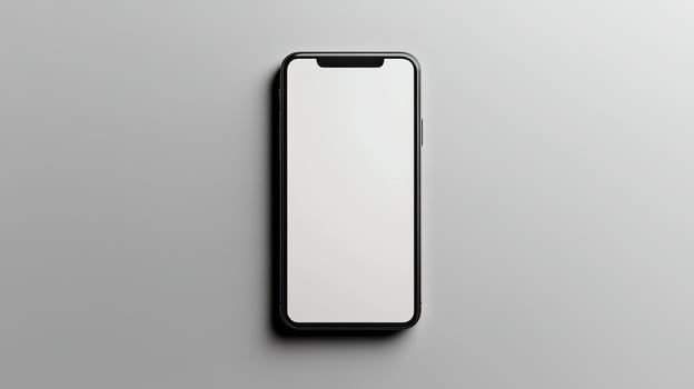 Smartphone with blank screen placed on background surface photo