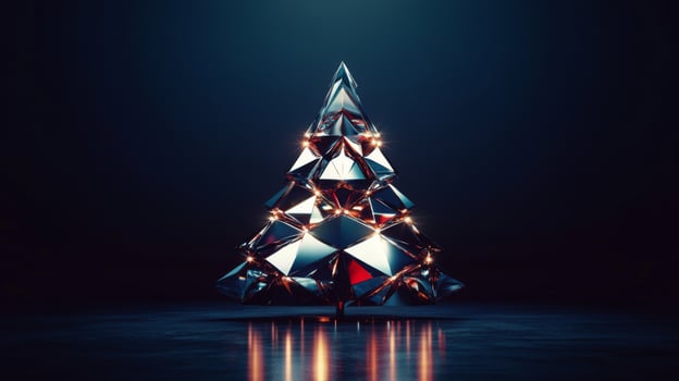 Abstract Geometric Christmas Tree with Lights photo