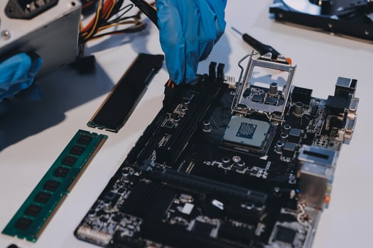 Electronics technician, electronic engineering electronic repair, electronics measuring and testing, repair and maintenance concepts. photo