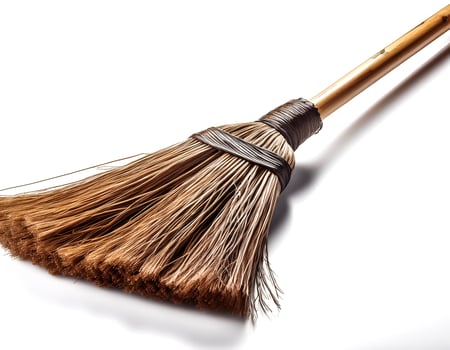 a broom isolated on white background photo
