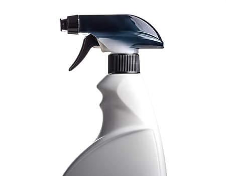cleaning spray bottle isolated on white background photo